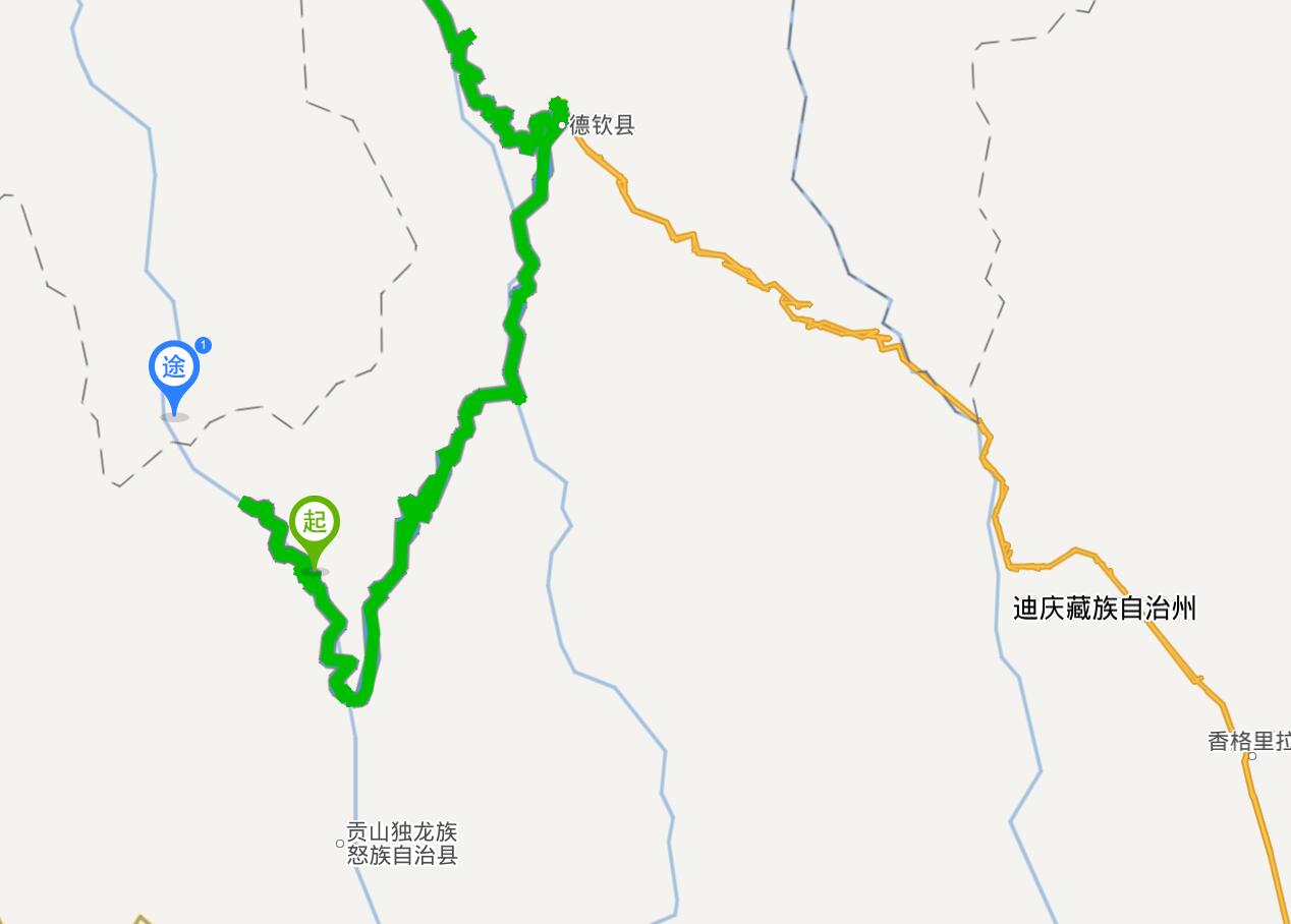 怒江丙中洛去德钦县在导航里面有不绕行的道路,实际上轿车可以走得通